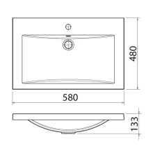 Раковина Florentina Анита 58 10.150.00580.001 Белая