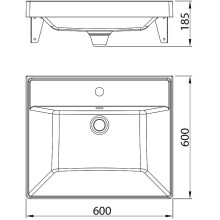 Раковина Florentina Капелла 60 10.180.00600.001 на стиральную машину Белая