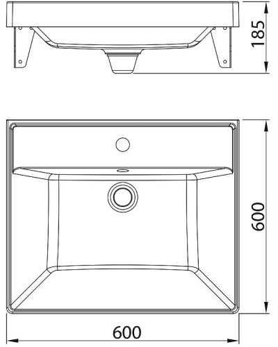 Раковина Florentina Капелла 60 10.180.00600.001 на стиральную машину Белая