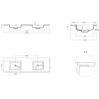 Раковина 180x50 см Salini S-Stone Onda 180 1402202M