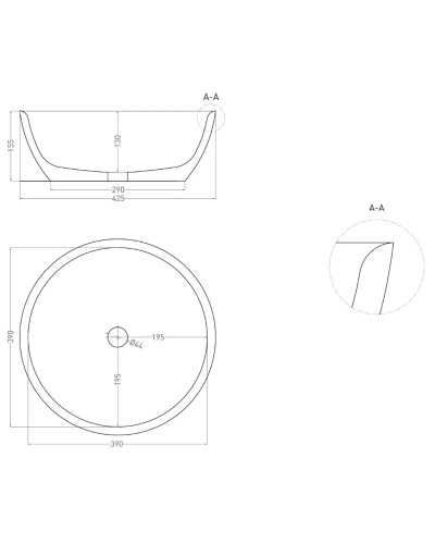 Раковина 42,5x42,5 см Salini S-Sense Alda 02 1102110G