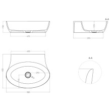 Раковина 58x45 см Salini S-Sense Alda Wall 01 140311G