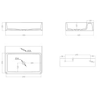 Раковина 59,5x44,5 см Salini S-Sense Ottavia 1103101G