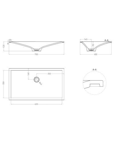 Раковина 70x40 см Salini S-Stone Marea 13 1802213M