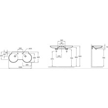 Раковина двойная подвесная 100 см Jacob Delafon Spherik E4502-00