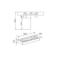 Раковина двойная 125 см KEUCO Edition 300 30371310002