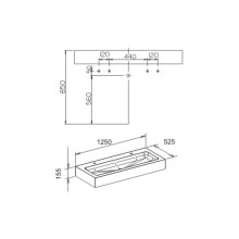 Раковина двойная 125 см KEUCO Edition 300 30371310002