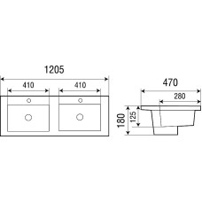 Раковина WeltWasser Deilbach 7506 1202 10000005570 двойная Черная матовая