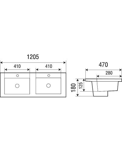 Раковина WeltWasser Deilbach 7506 1202 10000005570 двойная Черная матовая