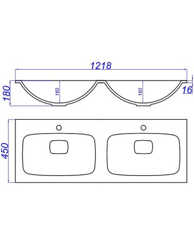 Раковина Aqwella Malaga 120 Duet Mal.12.04.D Белая