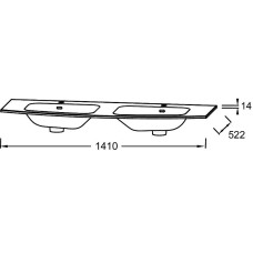 Раковина Jacob Delafon Nona 140 EB1883RU-00 двойная Белая