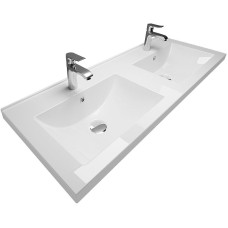 Раковина Marka One Duo 120 Polytitan У99050 двойная Белая