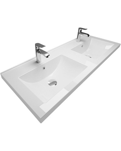 Раковина Marka One Duo 120 Polytitan У99050 двойная Белая