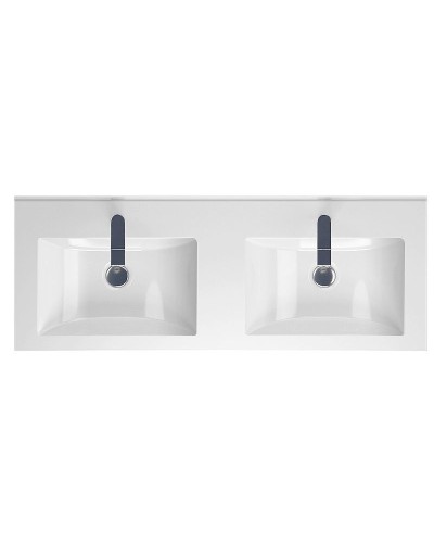 Раковина Marka One Duo 120 Polytitan У99050 двойная Белая