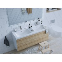 Раковина Marka One Duo 120 Polytitan У99050 двойная Белая