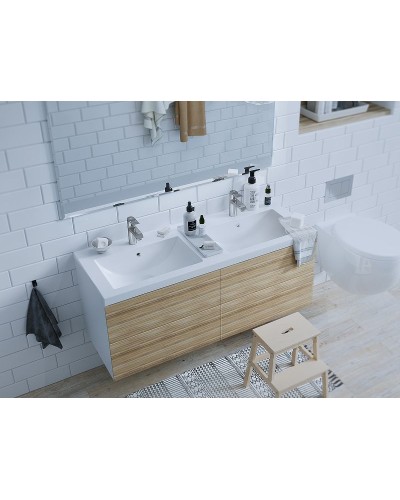 Раковина Marka One Duo 120 Polytitan У99050 двойная Белая