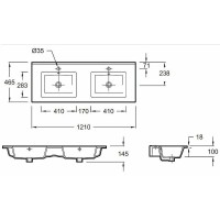 Раковина Jacob Delafon Ola 120 EXVA112-00 двойная Белая