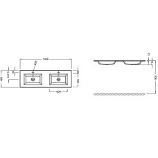 Раковина Jacob Delafon Sherwood 140 EB2100-DD2 двойная Серая