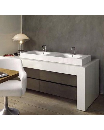 Раковина Kerasan Cento 140 353601x1 двойная Белая