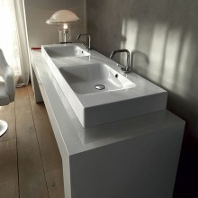 Раковина Kerasan Cento 140 353601x1 двойная Белая