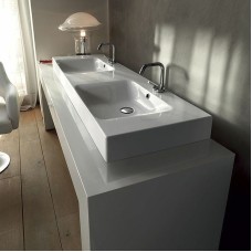 Раковина Kerasan Cento 140 353601x1 двойная Белая