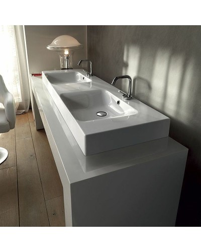 Раковина Kerasan Cento 140 353601x1 двойная Белая