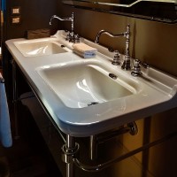 Раковина Kerasan Waldorf 150 4143K1bi/crx3 двойная Белая