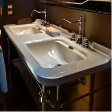 Раковина Kerasan Waldorf 150 4143K1bi/crx3 двойная Белая