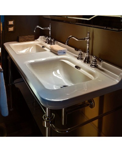 Раковина Kerasan Waldorf 150 4143K1bi/crx3 двойная Белая