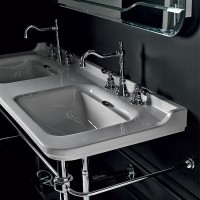 Раковина Kerasan Waldorf 150 4143K1bi/crx3 двойная Белая