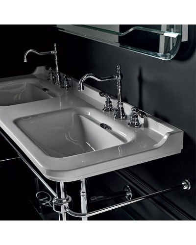 Раковина Kerasan Waldorf 150 4143K1bi/crx3 двойная Белая