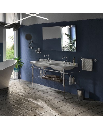 Раковина Kerasan Waldorf 150 4143K1bi/crx3 двойная Белая