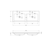 Раковина Cezares Eco 120 CZR-1200/480-2-LV-MR-ECO двойная Белая