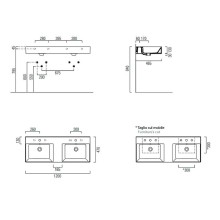 Раковина GSI Kube X 120 9425111 двойная Белая