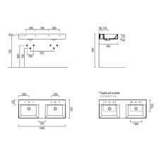 Раковина GSI Kube X 120 9425111 двойная Белая