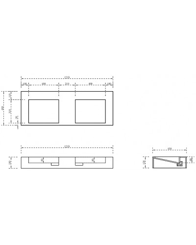 Раковина Abber Stein 120 AS2643-1.2 двойная Белая матовая
