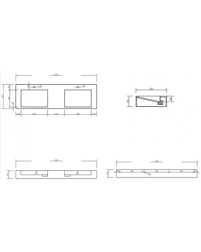 Раковина Abber Stein 152 AS2643-1.5 двойная Белая матовая