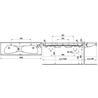 Двойная раковина-столешница 160 см Laufen Palomba 8.1480.9.000.104.1