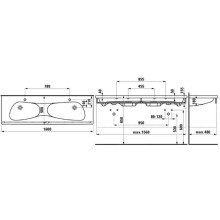Двойная раковина-столешница 160 см Laufen Palomba 8.1480.9.000.104.1