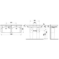 Двойная раковина-столешница 130 см Laufen Palace 8.1070.8.000.104.1