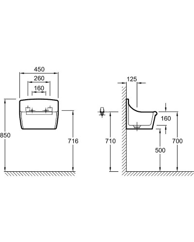 Хозяйственная раковина Jacob Delafon Norma 45 E1899-00 Белая