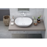 Накладная раковина из литьевого мрамора CEZARES TITAN-ROUND-60-39-14-LVB