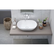 Накладная раковина из литьевого мрамора CEZARES TITAN-ROUND-60-39-14-LVB