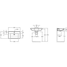 Раковина подвесная 80 см Jacob Delafon Struktura EXH112-00