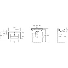 Раковина подвесная 80 см Jacob Delafon Struktura EXH112-00