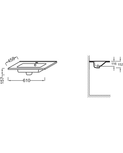 Раковина накладная 61 см Jacob Delafon Ola EXS112-00