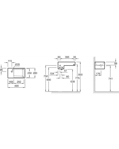 Рукомойник 49х28 см Jacob Delafon Terrace EGA012-00