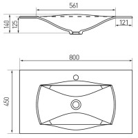 Раковина 80х45 см Акватон Блент 1A709231BL010