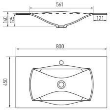 Раковина 80х45 см Акватон Блент 1A709231BL010