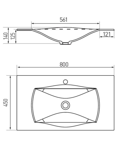 Раковина 80х45 см Акватон Блент 1A709231BL010